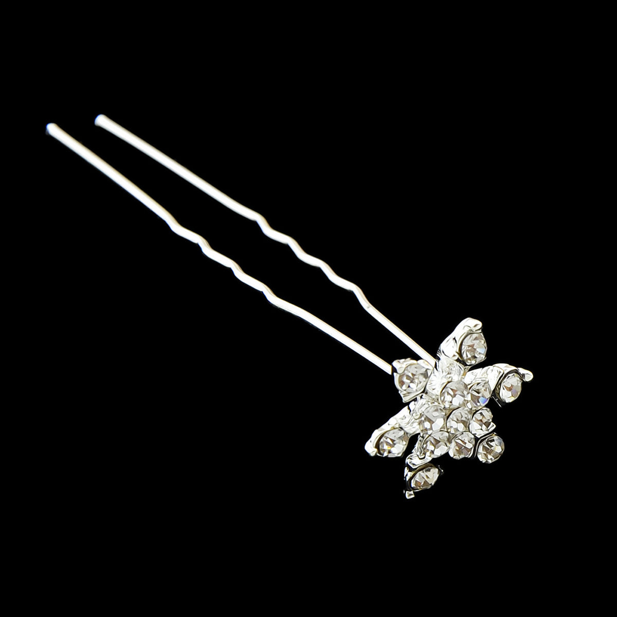 Hair Sticks Styling Transparent Blue Rhinestone Snowflake Hairpins Accessories