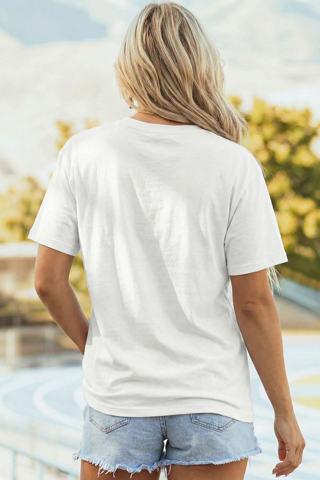 White Glitter GAME DAY Rugby Printed Short Sleeve Casual Tee